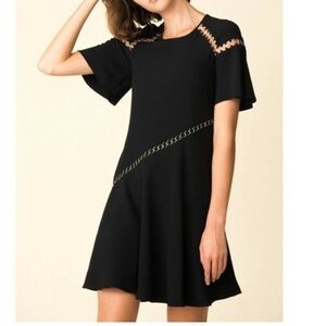 A.L.C. Mitchell Chain Link Ring Dress in Black Sz 2 Cut Out Like New LBD